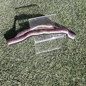 Loft Belt Beaded Tribal Wood 1" Cincher Hook Loop Brown Tan Black‎ Sz M/L